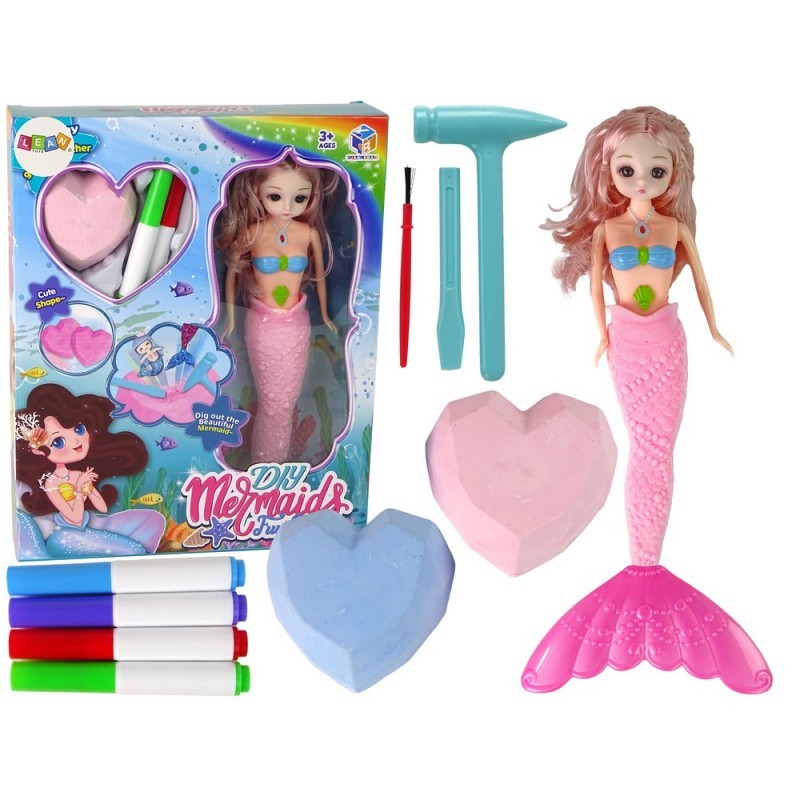 DIY Mermaid Pink Treasures kaevamiskomplekt