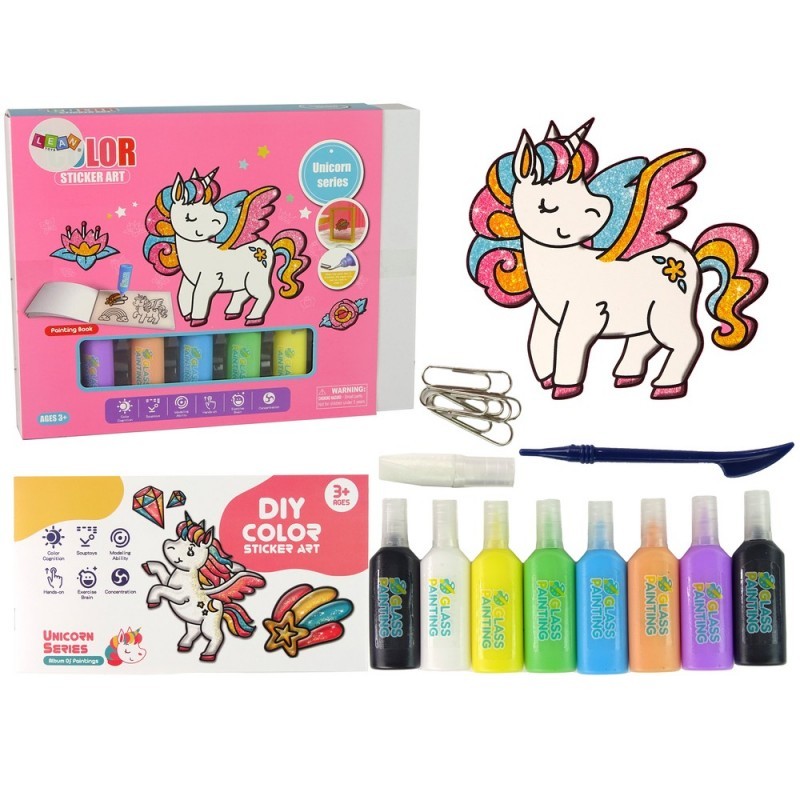 DIY Unicorn mööbli akna kleebised 8 värvi sädelev