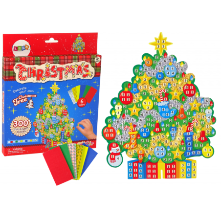 DIY värviline mosaiik jõulupuu kleebiste komplekt