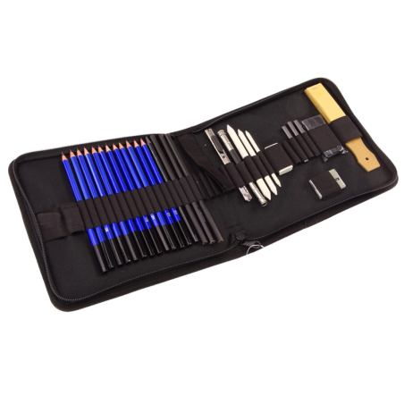 Kunstiline komplekt joonistuspliiatsite jaoks + Tarvikud 32 tk