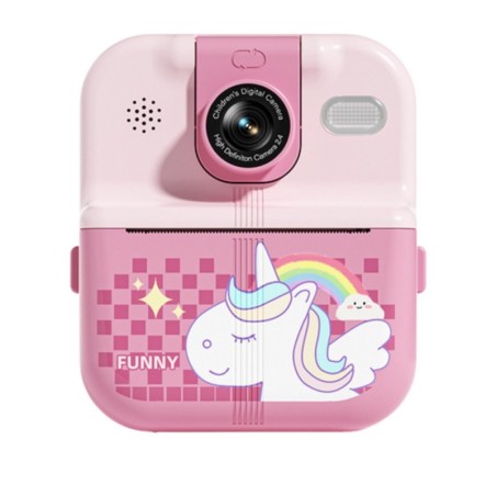 Kiirkaamera koos termoprinteriga mängud 3 rulliga roosa ükssarvik