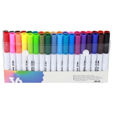 Komplektis 36 mitmevärvilist kahepoolset markerit