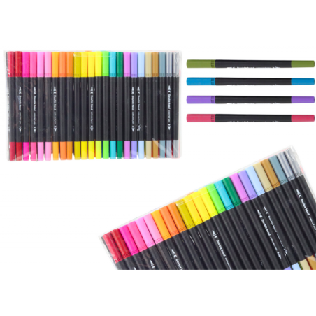 Komplektis 48 erinevat värvi kahepoolset markerit