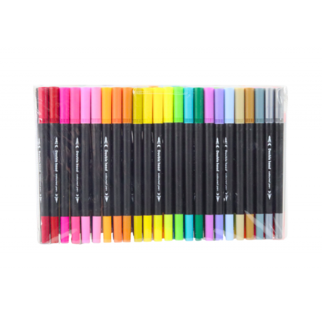 Komplektis 48 erinevat värvi kahepoolset markerit