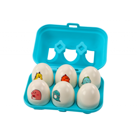 Kuue värvilise geomeetrilise dinosauruse muna komplekt