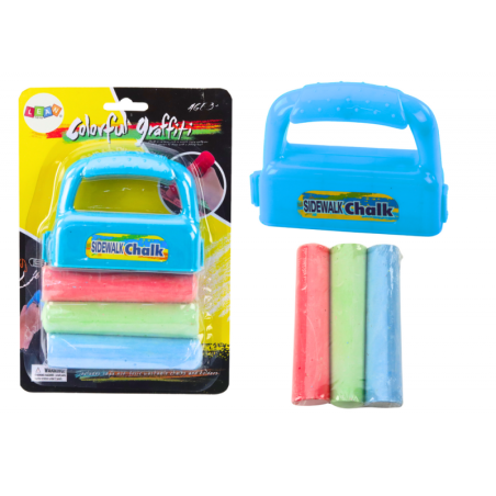 Käepidemega kriitide komplekt Paks kõnnitee kriit sinine 3 tk