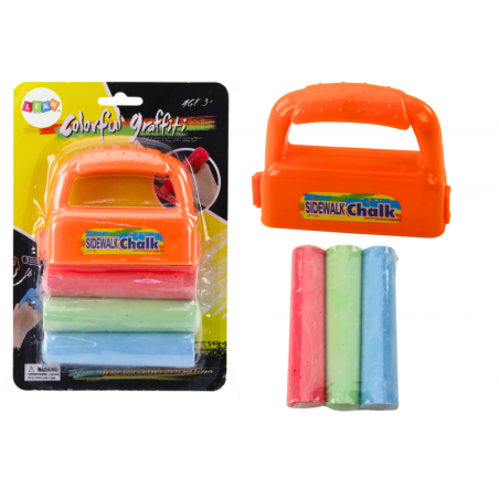 Käepidemetega kriitide komplekt Paks kõnnitee kriit Oranž 3 tk