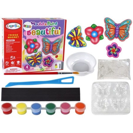 Loominguline DIY külmkapimagnetite komplekt liblikate ja lilledega