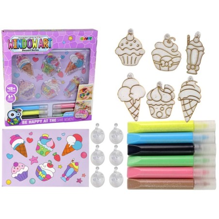 Loominguline komplekt vitraažakende sulavvärv Jäätise maiustused 3D