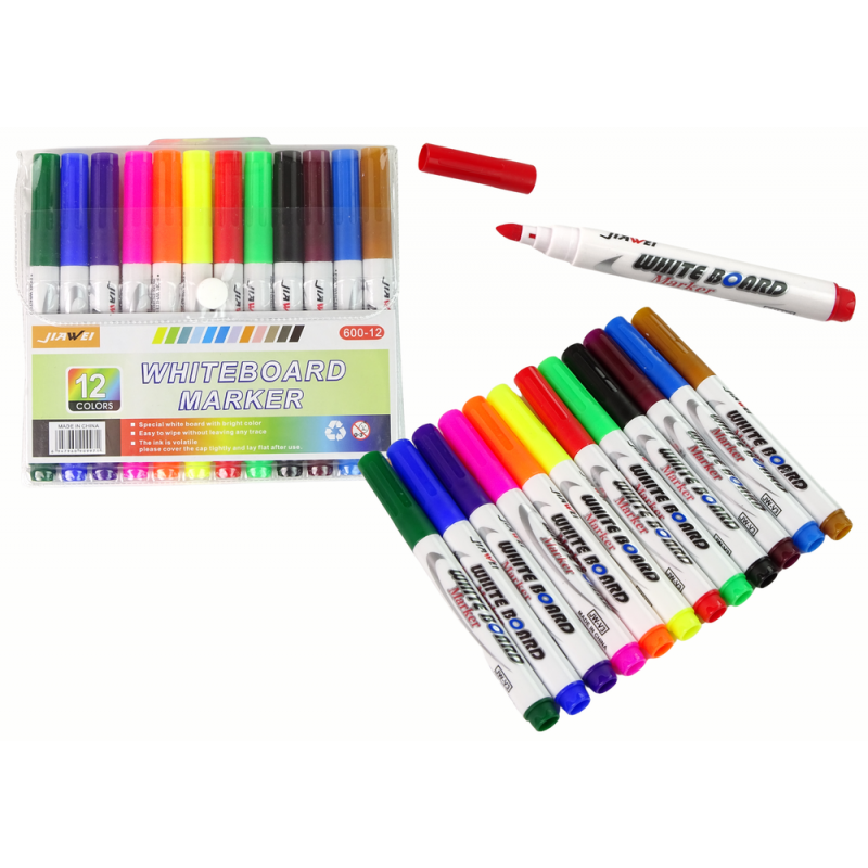 Magic Watercolor Markers 12 värvi Veepinnale maalimiseks, kuivadele kustutatavatele tahvlitele