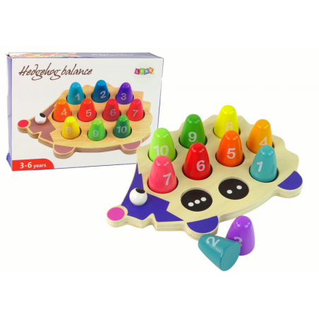 Puidust hariv siil 10 värvilist etturit