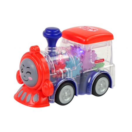 Rõõmsa väikelapse veduri LED tuled ja liikuvad rattad Hõõrdeajamiga