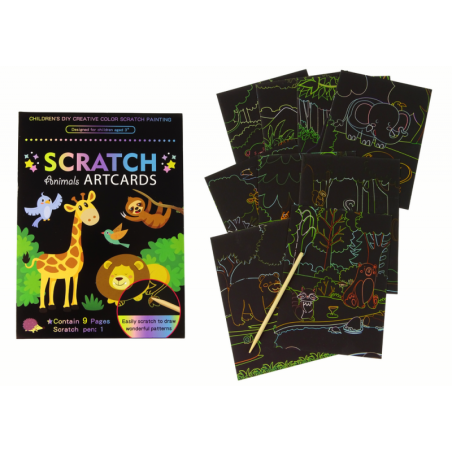 Scratch värvimisraamat lastele loomaaia loomadele