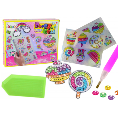 Teemantkleebiste komplekt DIY maiustuste värvilised kleebised