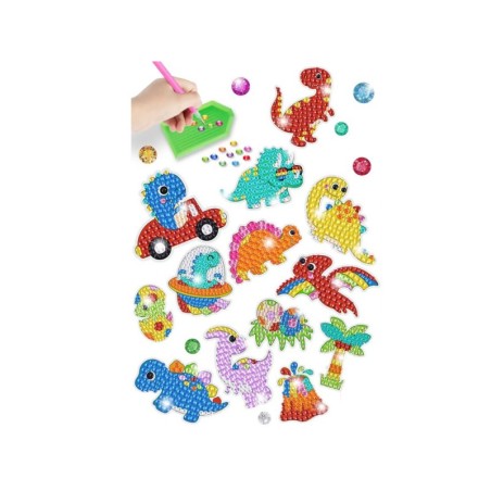 Teemanttikandiga kleebiste komplekt dinosauruste mosaiik