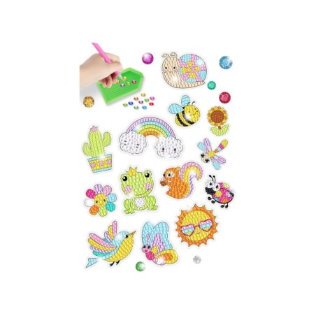 Teemanttikandiga kleebiste komplekt Loomad Aia vikerkaare mosaiik