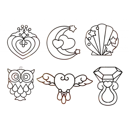 Vitraažmaalri ripatsid Tahkuv värv 6 tk.