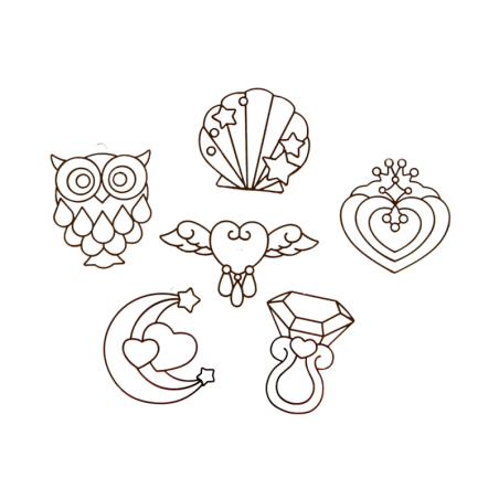 Vitraažvärvimine Ripatsid Tahkevärv Ehted 6 tk.