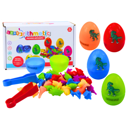 Dinosauruste munasorteerija värvilised tangid, 6 tükki