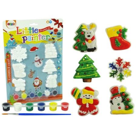Värvimiseks mõeldud kipsvalandite komplekt Jõulupuu lumememm