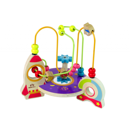 Õpetlik puidust põimimine Rocket Space helmeste labürindis