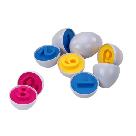 Õppemunad kohvris pusle värvinumbrite õppimine