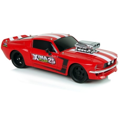 R/C sportauto 1:16 Red White Stripes Pilot