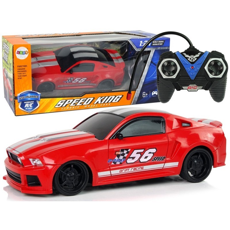 R/C sportauto 1:24 võidusõidu punaseks toonitud aknad