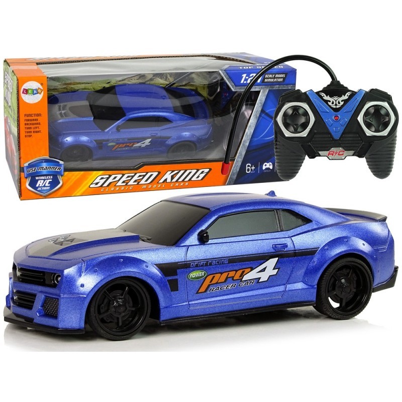 Kaugjuhitav sportauto 1:24 Racing siniseks toonitud aknad