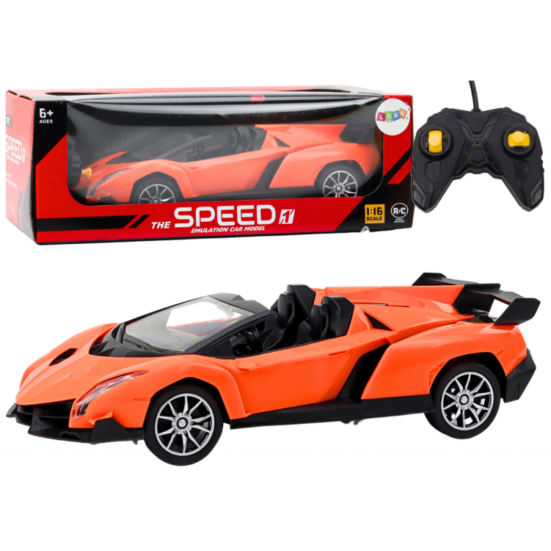 Auto kaugjuhitav sportauto RC 1:16 oranž