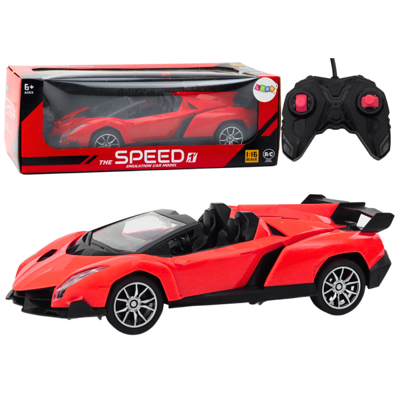 Punane kaugjuhitav sportauto RC 1:16 | MIU.ee