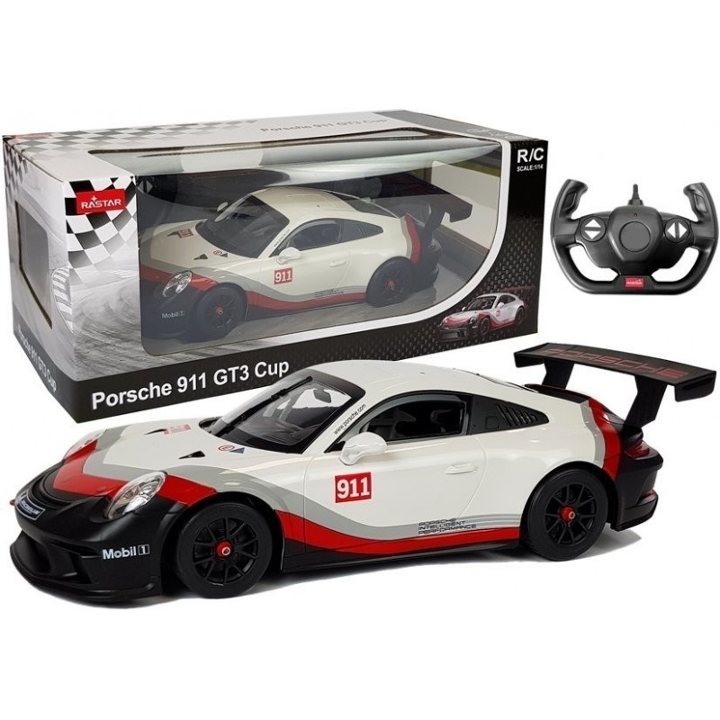Auto R/C Porsche 911 GT3 CUP Rastar 1:14 Valge