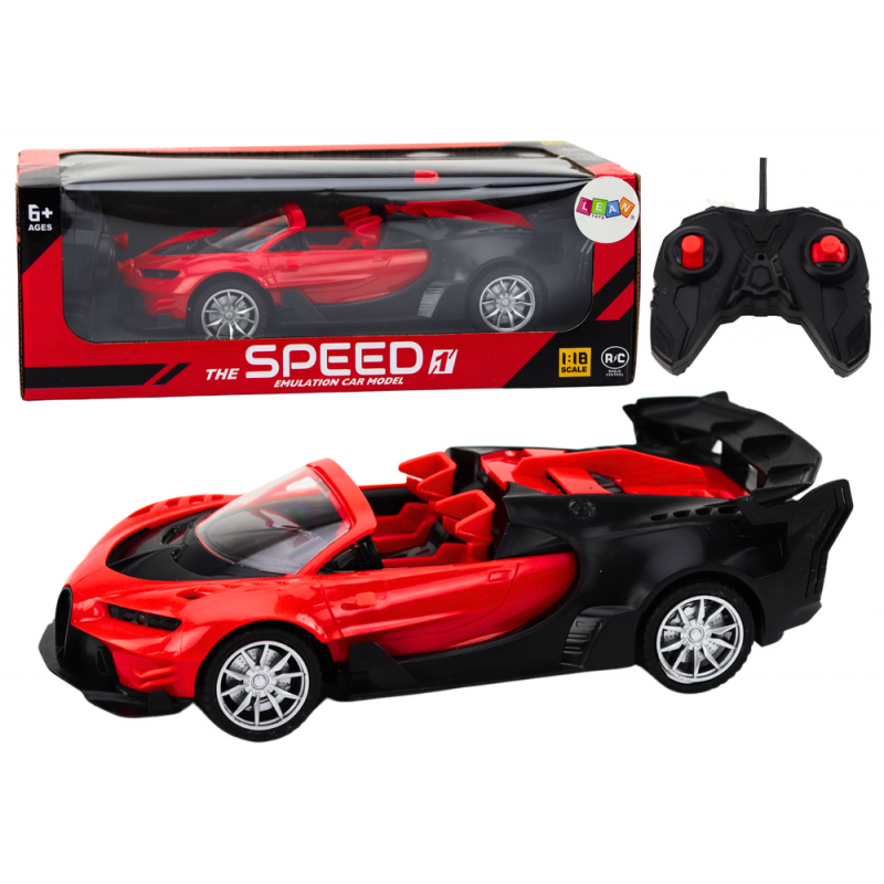 Mänguauto kaugjuhitav sportauto RC 1:18 punane