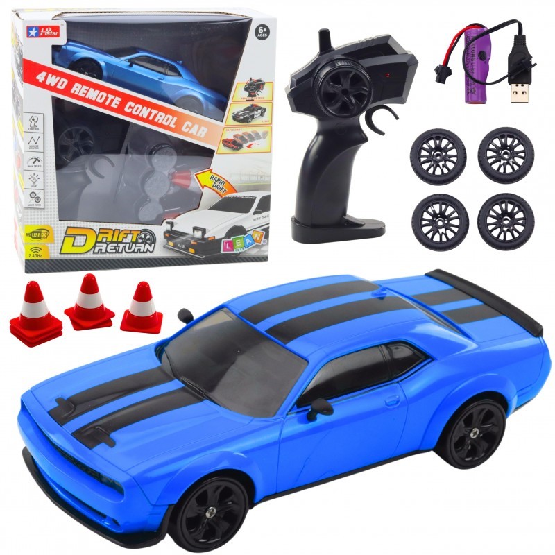 Autospordi Drift vahetatavad rattad Kaugjuhitav RC 4WD Blue Sport