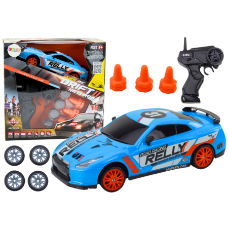 Kaugjuhitav R/C sportauto 1:24 sinised vahetatavad rattad