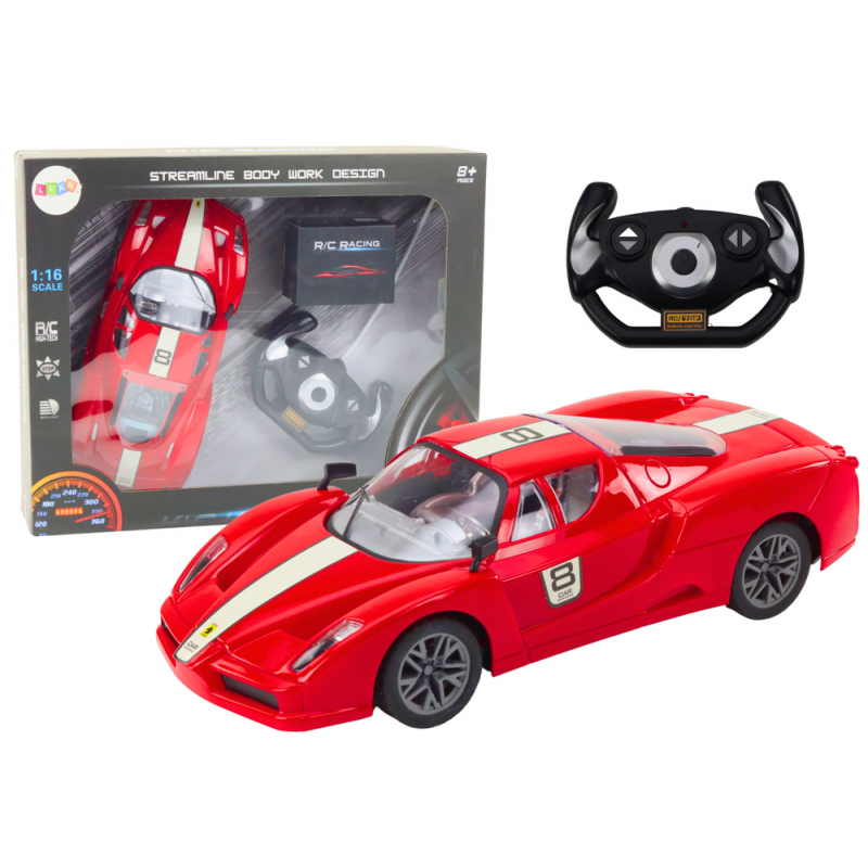 Kaugjuhtimispuldiga Sportauto 1:16 R/C Red