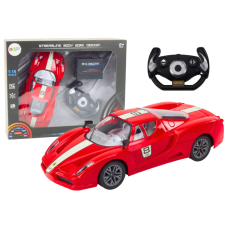 Kaugjuhtimispuldiga Sportauto 1:16 R/C Red