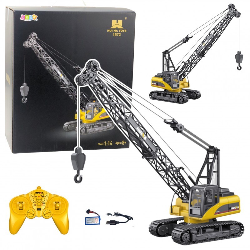 Roomikkraana kaugjuhtimispuldiga RC Crane Lights Sound Huina 1:14