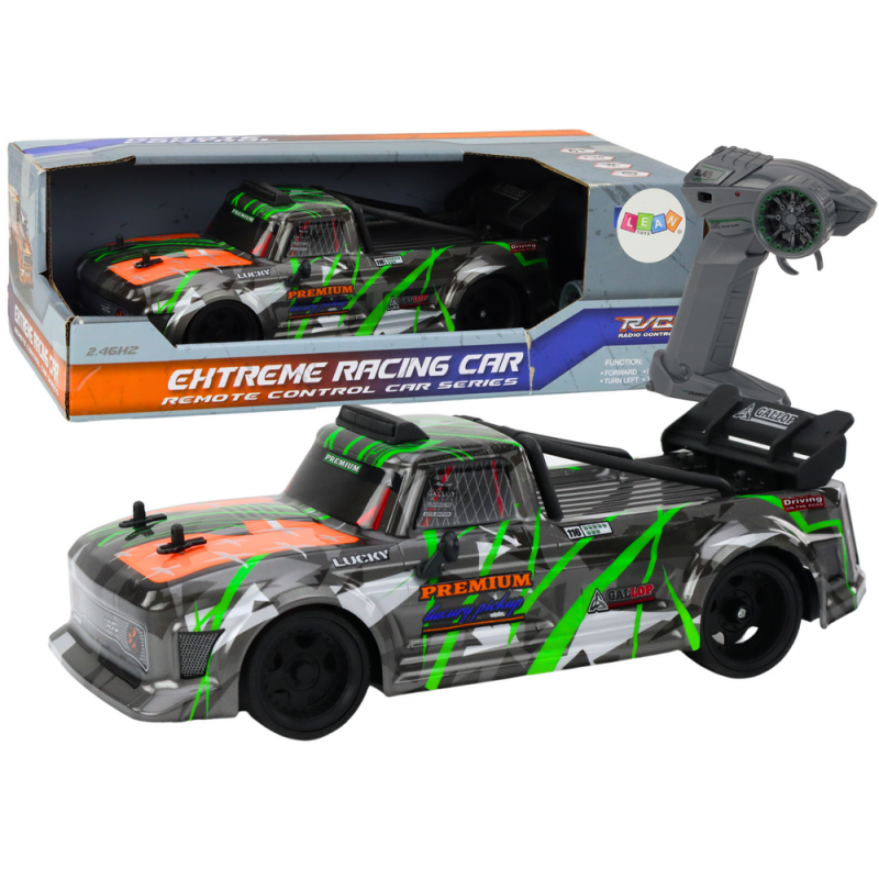 RC kaugjuhtimispuldiga auto 1:16 Kummist Drift Wheels Hallikasroheline