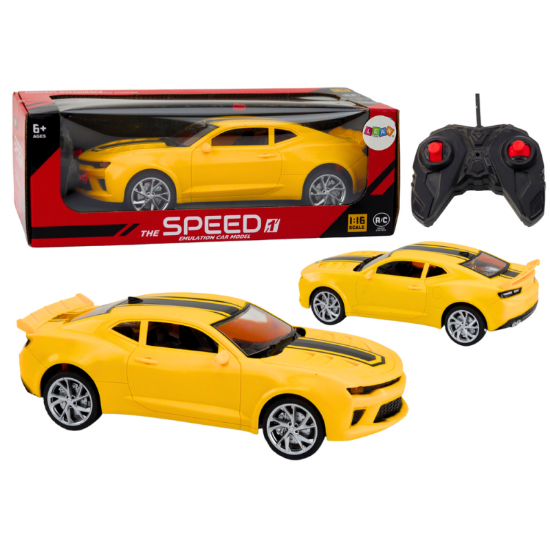 Mänguauto kaugjuhitav sportauto RC 1:16 Kollane