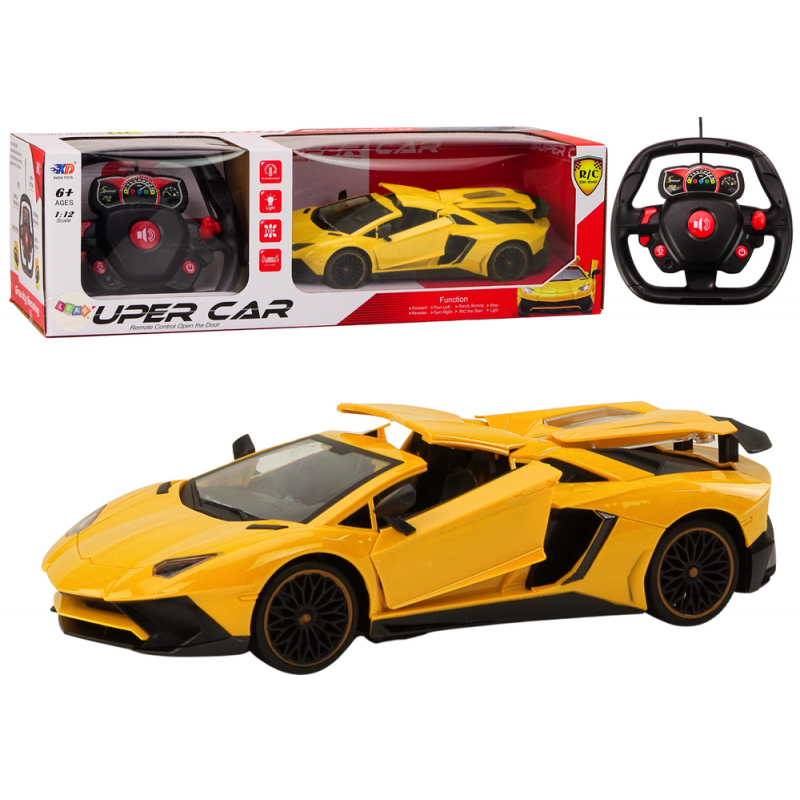 RC Sports Car 1:12 Avatav uks Kollane