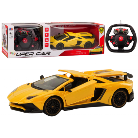 RC Sports Car 1:12 Avatav uks Kollane