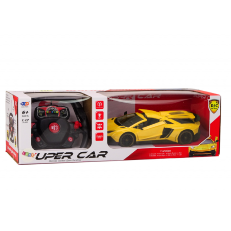 RC Sports Car 1:12 Avatav uks Kollane