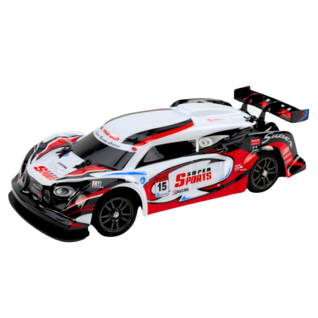 RC Sports Car 1:16 Drift vahetatavad rattad valged ja punased