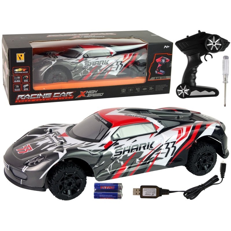 Puldiga sportauto R/C 1:8 hall valge