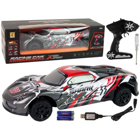 Puldiga sportauto R/C 1:8 hall valge