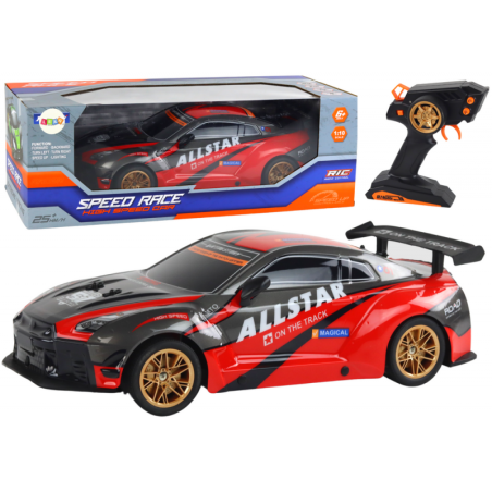 Suur puldiga juhitav sportauto 1:10 punane