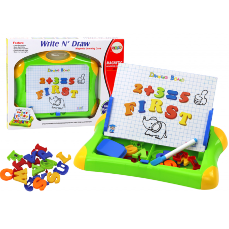 Magnetiline õppetahvel tähed numbrid marker pliiats käsn