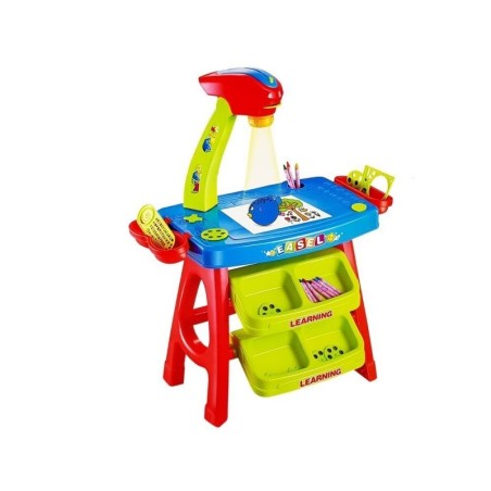 Õppev sahtlilaud projektoriga 36 pilti Värvipliiatsid Mallid Sinine ja punane