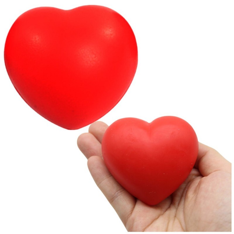 Anti-Stress Ball Squeeze Heart Red